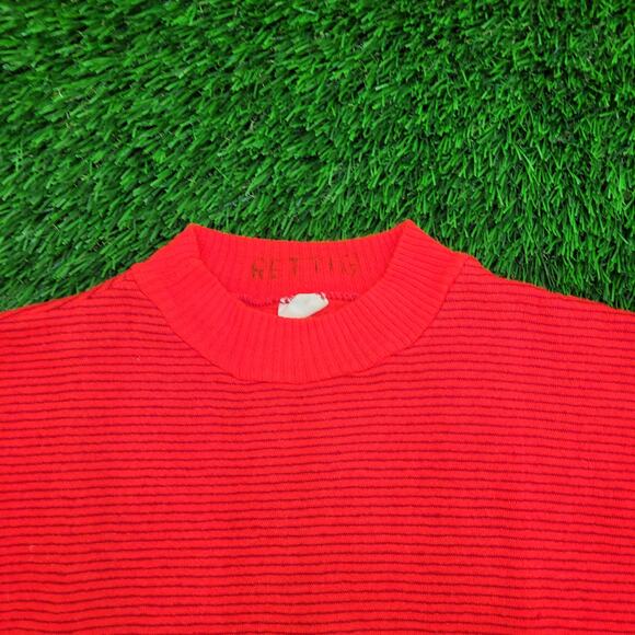 Vintage Towncraft Short Sleeve Sweatshirt Womens XS Ribbed Mock Neck 80s 90s - Picture 2 of 11